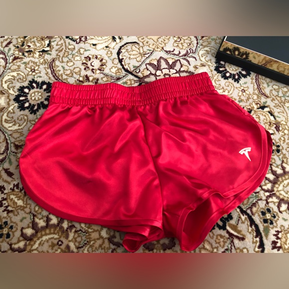 TESLA New Short Shorts Red Satin Sexy Size XS Extra Small - Picture 2 of 10
